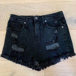 MOSSIMO SUPPLY CO- Black High Rise Jean Shorts, Size:4/27